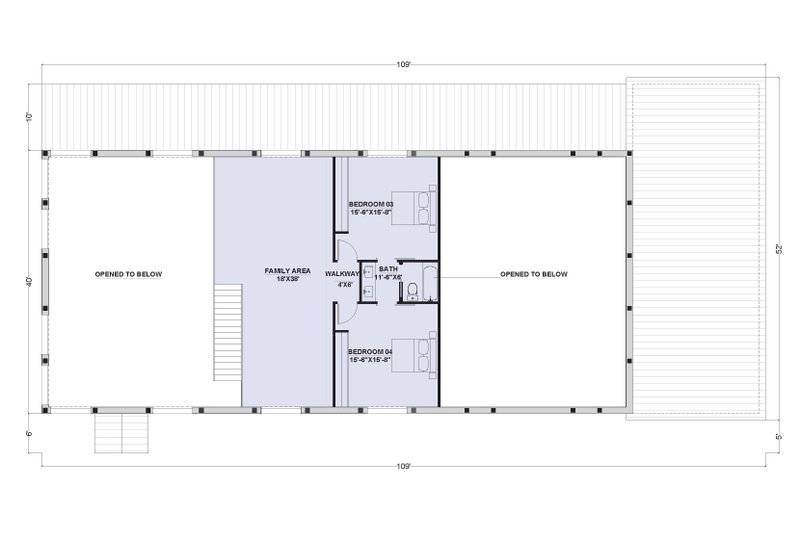 House Design - Floor Plan - Upper Floor for Barndominium House Plan #1107-28 - 5 bed, 4 bath