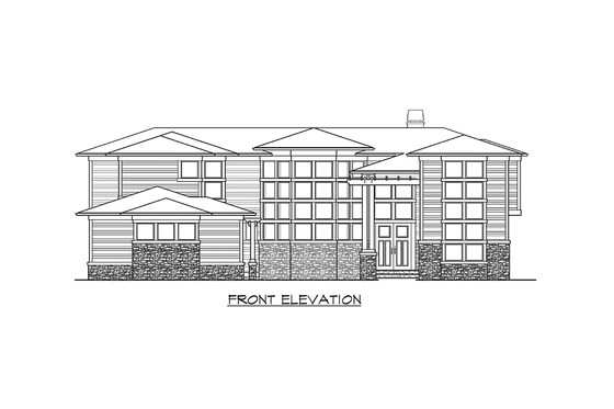 Exterior - Other Elevation for Prairie House Plan #132-167 - 4 bed, 3.5 bath