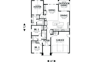 Craftsman style Plan 48-598 main floor
