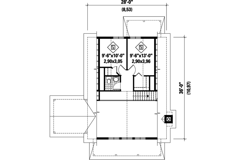 Cabin Style House Plan - 4 Beds 1 Baths 1440 Sq/Ft Plan #25-4291 ...