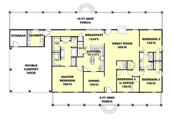 Home Plan - Country Floor Plan - Main Floor Plan #44-211