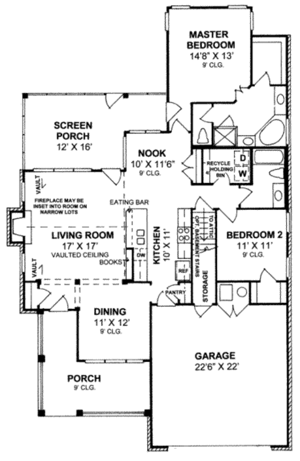 Home Plan - Traditional Floor Plan - Main Floor Plan #20-1594