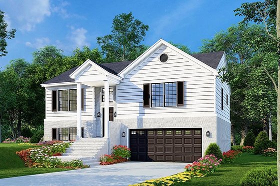 Exterior - Front Elevation 4 for Southern House Plan #17-428 - 4 bed, 3 bath