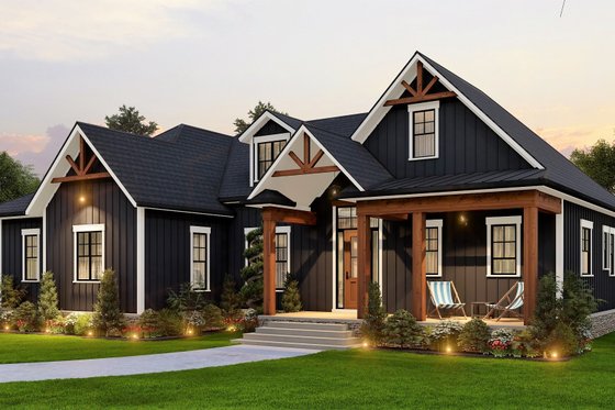 Exterior - Other Elevation 3 for Ranch House Plan #54-565 - 3 bed, 2.5 bath