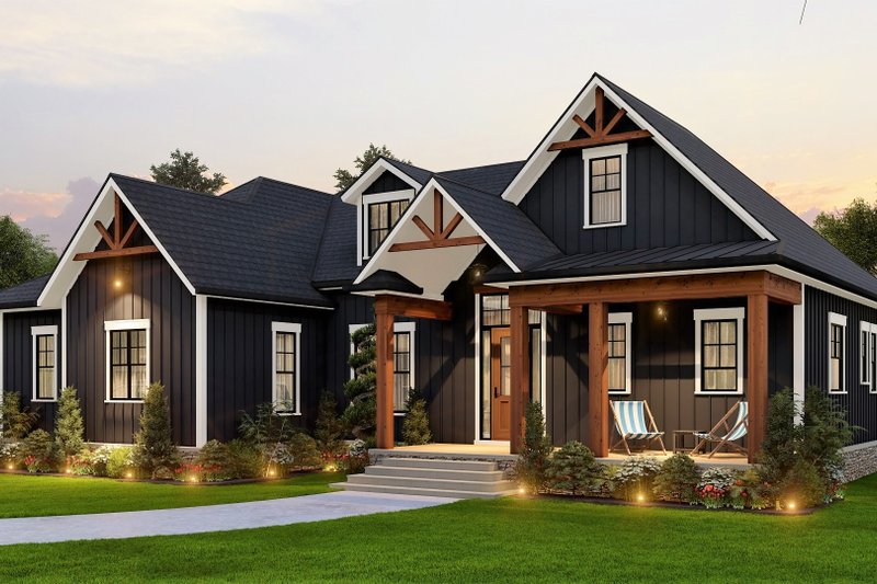 House Design - Exterior - Other Elevation 3 for Ranch House Plan #54-565 - 3 bed, 2.5 bath