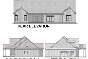 Exterior - Rear Elevation for Country House Plan #63-270 - 4 bed, 3 bath