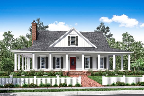 Architectural House Design - Exterior - Front Elevation for Country House Plan #430-150 - 3 bed, 2.5 bath