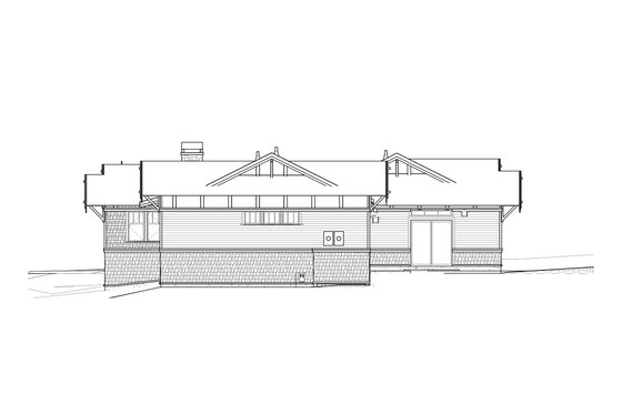 Exterior - Rear Elevation for Craftsman House Plan #895-122 - 3 bed, 2 bath
