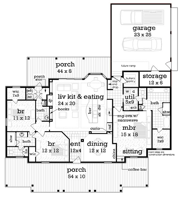 Farmhouse Floor Plan - Main Floor Plan #45-630