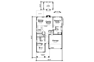 Floor Plan - Main Floor for Craftsman House Plan #20-2470 - 2 bed, 2 bath