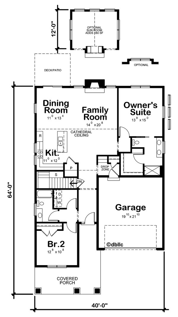Craftsman Floor Plan - Main Floor Plan #20-2470