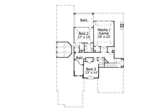 Floor Plan - Upper Floor for European House Plan #411-620 - 4 bed, 3.5 bath