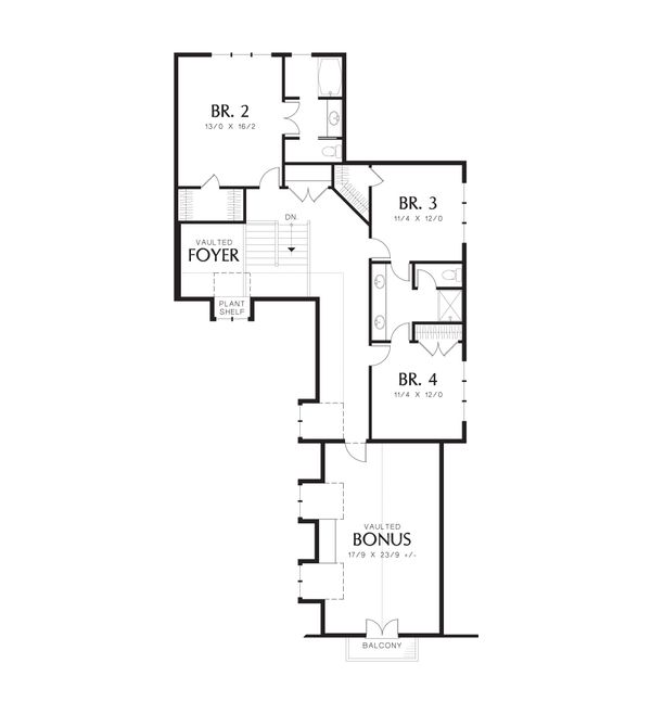 House Plan Design - European Floor Plan - Upper Floor Plan #48-614