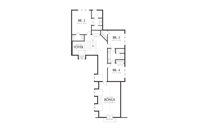 Home Plan - Floor Plan - Upper Floor for European House Plan #48-614 - 4 bed, 4 bath