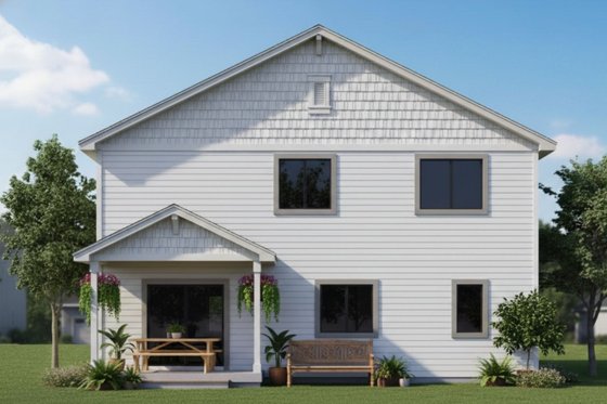 Exterior - Rear Elevation for Craftsman House Plan #112-302 - 4 bed, 2.5 bath