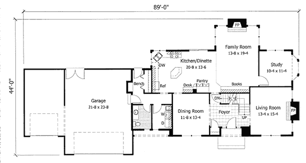 Colonial Floor Plan - Main Floor Plan #51-134