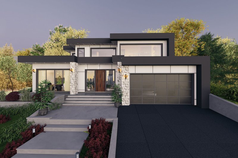 Dream House Plan - Exterior - Front Elevation 4 for Modern House Plan #1101-12 - 3 bed, 3.5 bath