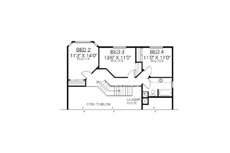 Home Plan - Floor Plan - Upper Floor for Ranch House Plan #60-362 - 4 bed, 3 bath