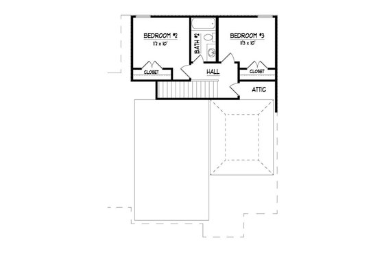 Floor Plan - Upper Floor for Traditional House Plan #424-278 - 3 bed, 2.5 bath
