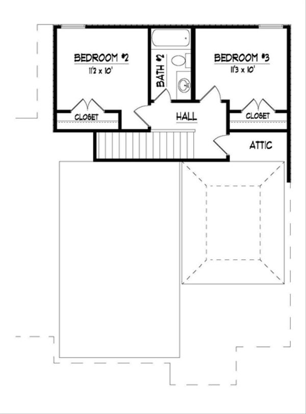 Traditional Floor Plan - Upper Floor Plan #424-278
