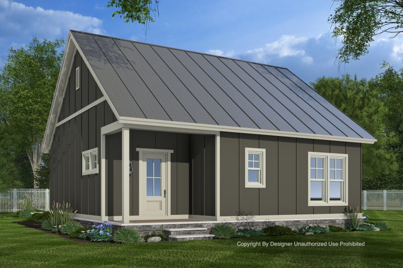 House Blueprint - Exterior - Rear Elevation for Craftsman House Plan #51-1433 - 1 bed, 1 bath