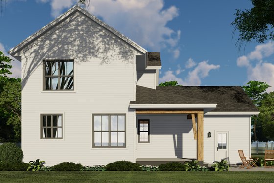 Exterior - Rear Elevation 1 for Farmhouse House Plan #51-1188 - 3 bed, 2.5 bath