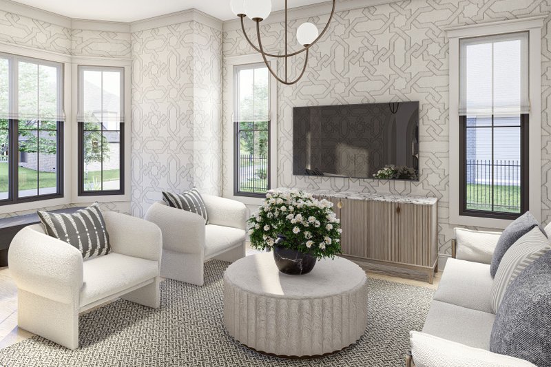 House Blueprint - Interior - Family Room 2 for Modern House Plan #455-618 - 4 bed, 4.5 bath