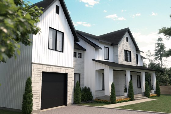 Exterior - Front Elevation 3 for Farmhouse House Plan #23-2742 - 3 bed, 2.5 bath