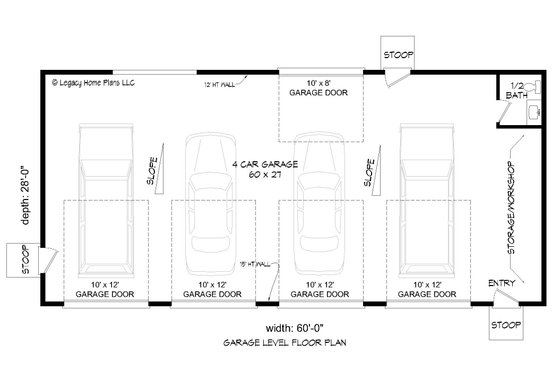 Floor Plan - Main Floor for Contemporary House Plan #932-736, 0.5 bath