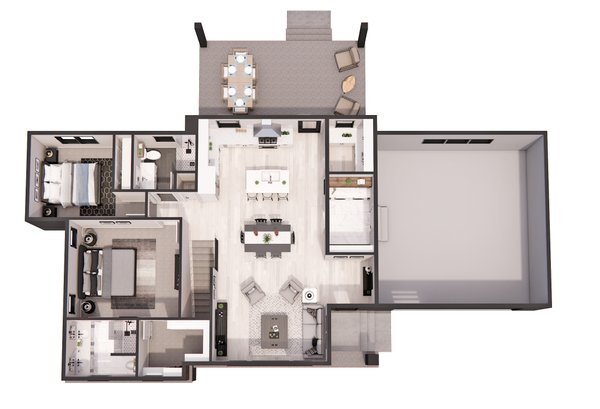 Modern Floor Plan - Main Floor Plan #51-1308