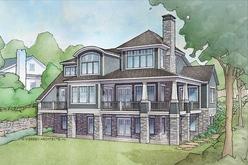 House Design - Exterior - Rear Elevation 1 for Cottage House Plan #928-319 - 3 bed, 3 bath