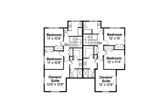 Floor Plan - Upper Floor for Country House Plan #124-1077 - 6 bed, 6 bath