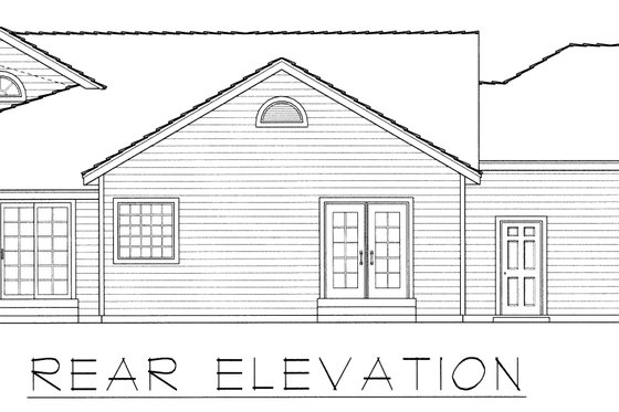 Exterior - Rear Elevation for Country House Plan #112-161 - 2 bed, 2 bath