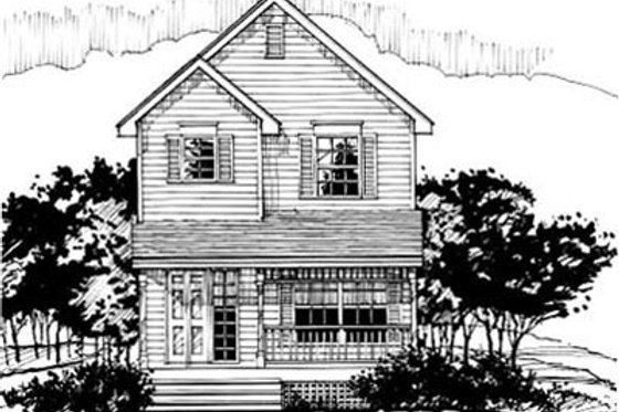 Exterior - Front Elevation for Country House Plan #50-236 - 2 bed, 1 bath