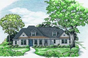 Exterior - Front Elevation 3 for Traditional House Plan #20-684 - 4 bed, 3 bath