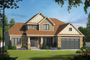 Exterior - Front Elevation 3 for Traditional House Plan #20-2134 - 4 bed, 2.5 bath