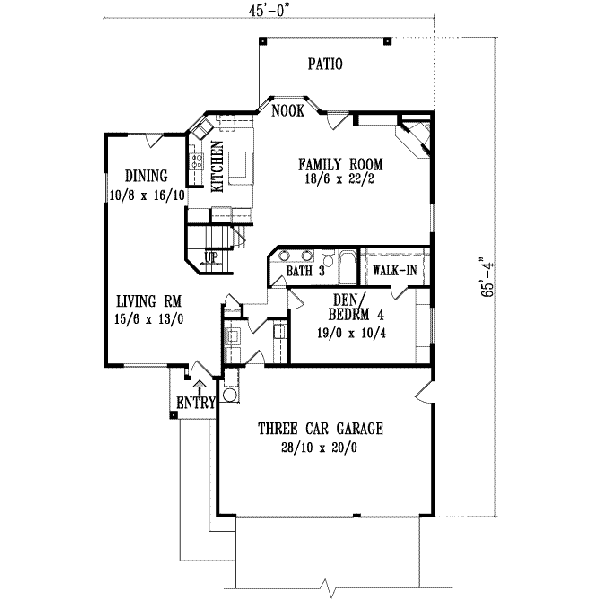 Adobe / Southwestern Floor Plan - Main Floor Plan #1-1087