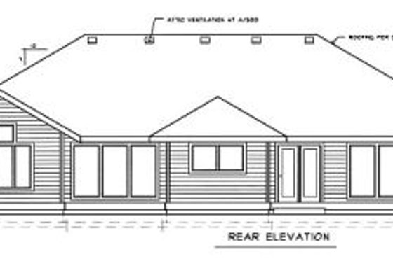 Exterior - Rear Elevation for Traditional House Plan #89-101 - 3 bed, 2 bath