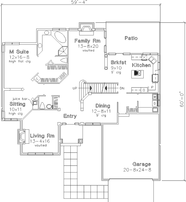 Country Floor Plan - Main Floor Plan #320-460