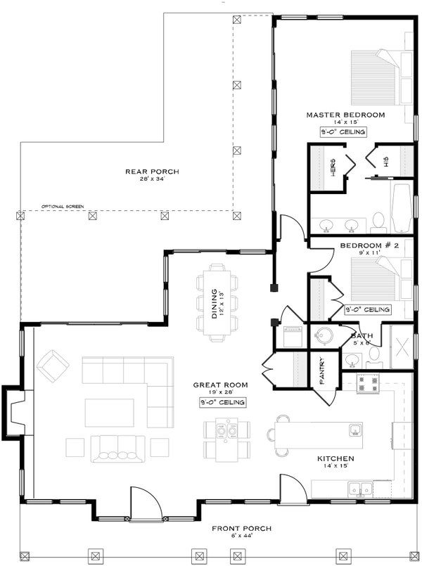 Home Plan - Bungalow Floor Plan - Main Floor Plan #1101-61