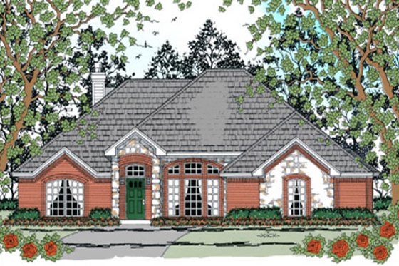 Exterior - Front Elevation for Traditional House Plan #42-406 - 3 bed, 2 bath