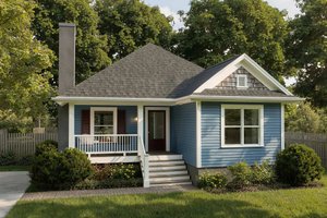 Home Plan - Exterior - Front Elevation for Bungalow House Plan #79-160 - 3 bed, 2 bath