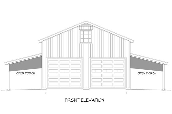 Exterior - Rear Elevation for Farmhouse House Plan #932-31, 1 bath