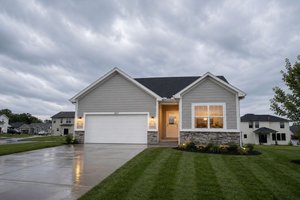 Exterior - Front Elevation for Farmhouse House Plan #20-2477 - 2 bed, 2 bath