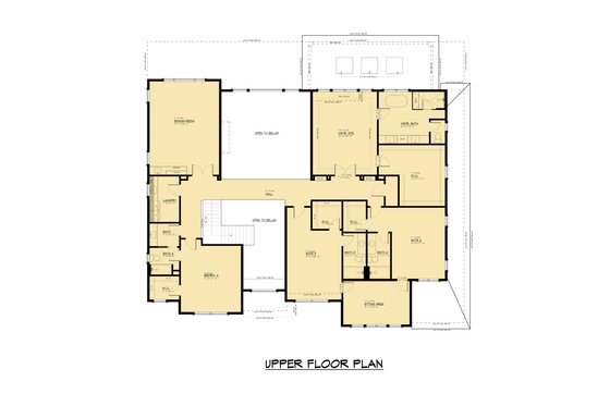 Floor Plan - Upper Floor for Farmhouse House Plan #1066-240 - 5 bed, 5.5 bath