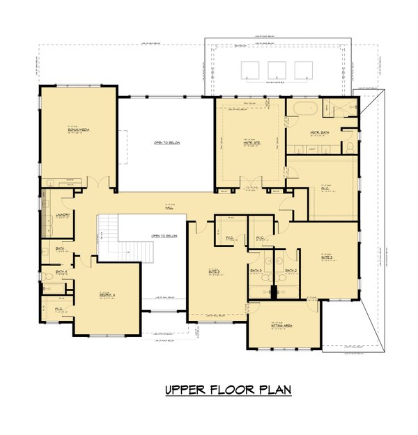 Farmhouse Floor Plan - Upper Floor Plan #1066-240