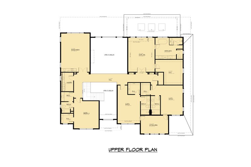House Plan Design - Floor Plan - Upper Floor for Farmhouse House Plan #1066-240 - 5 bed, 5.5 bath