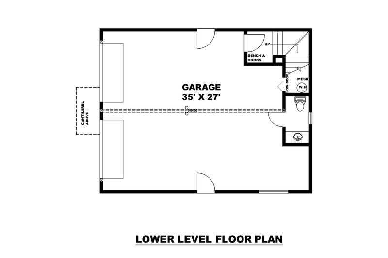 House Plan Design - Floor Plan - Lower Floor for Barndominium House Plan #117-1052 - 1 bed, 2.5 bath