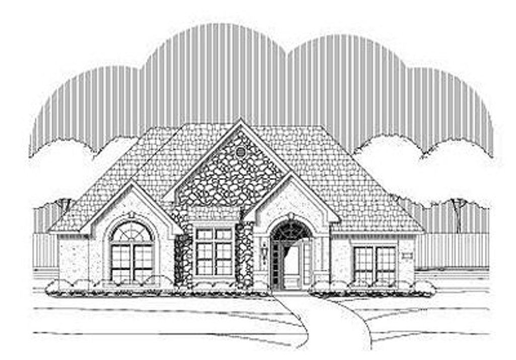 Exterior - Front Elevation 2 for European House Plan #411-722 - 4 bed, 3 bath