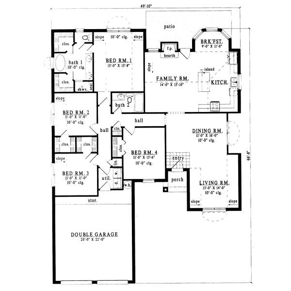 Traditional Floor Plan - Main Floor Plan #42-177